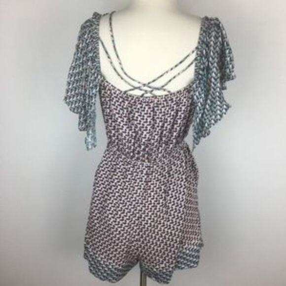 Elevenses Multicolor Drop Shoulder Romper Medium - Picture 6 of 8